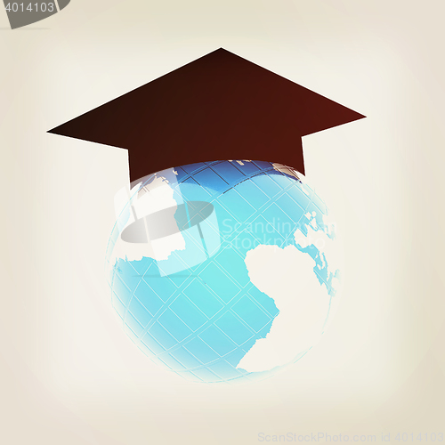 Image of Global Education . 3D illustration. Vintage style.
