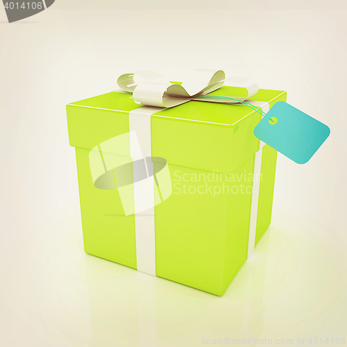 Image of Gift box . 3D illustration. Vintage style.