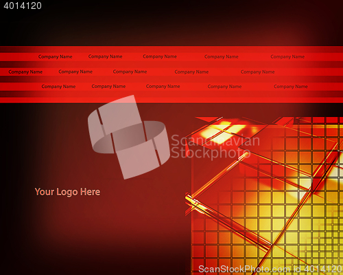 Image of Elegant Dark Gold Web Site or Page Design Template . 3D illustra