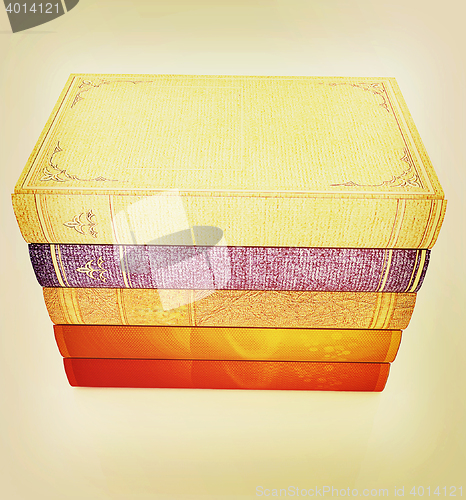 Image of The stack of books . 3D illustration. Vintage style.