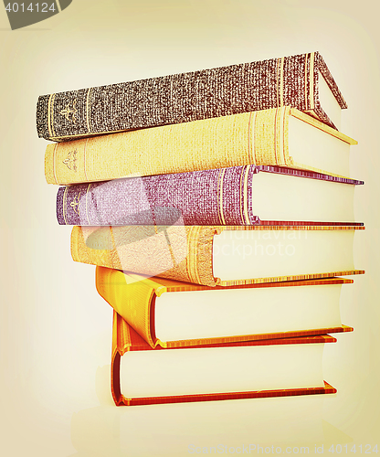 Image of The stack of books. 3D illustration. Vintage style.