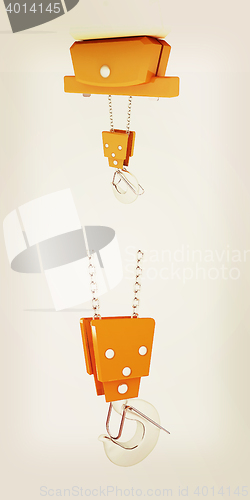 Image of Crane hook . 3D illustration. Vintage style.