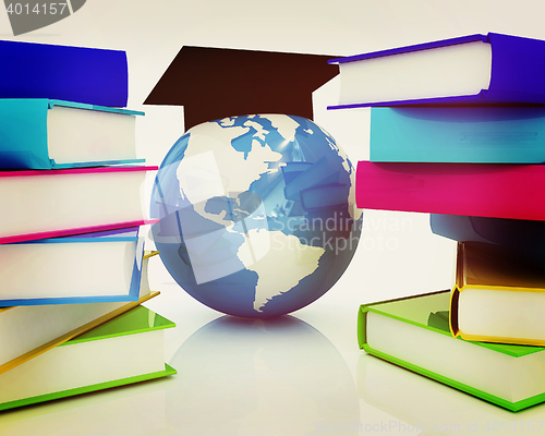 Image of Global Education. 3D illustration. Vintage style.