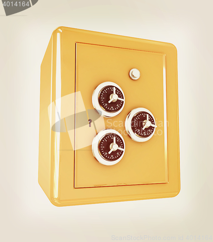 Image of safe. 3D illustration. Vintage style.