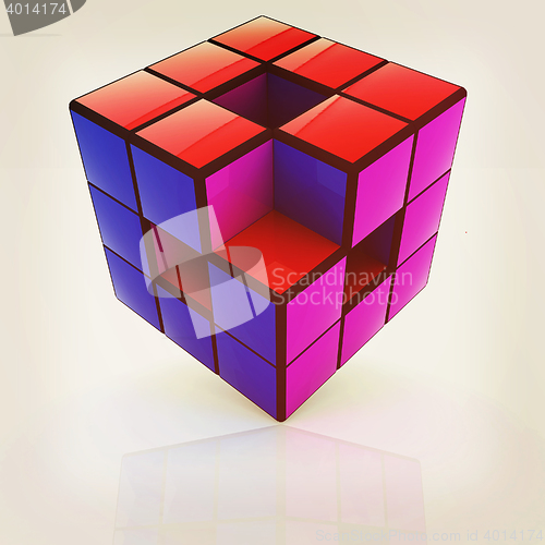 Image of Abstract colorfull geometric background. 3D illustration. Vintag