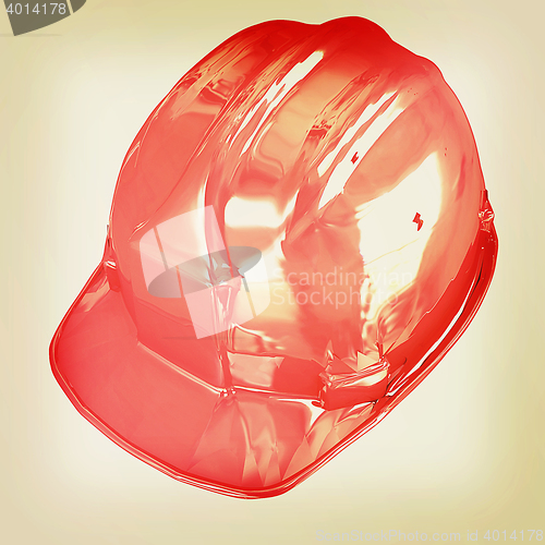 Image of hard hat. 3D illustration. Vintage style.