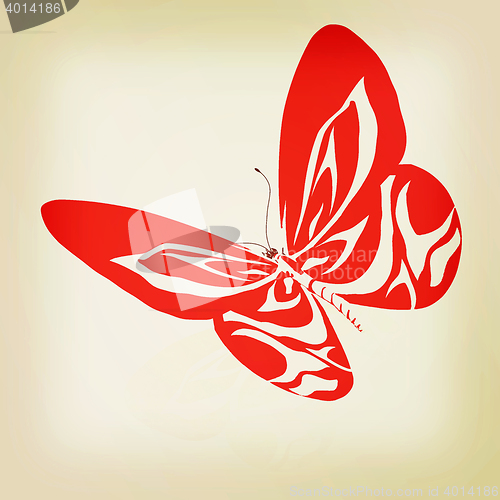 Image of Abstract butterfly design. 3D illustration. Vintage style.