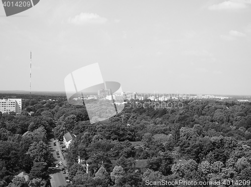 Image of Aerial view of Berlin in black and white