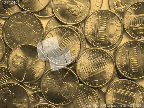 Image of Dollar coins background - vintage