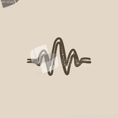 Image of Sound wave sketch icon.