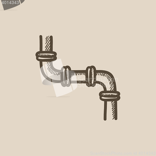 Image of Water pipeline sketch icon.