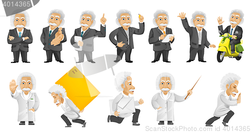 Image of Vector set of gray-haired old man illustrations.