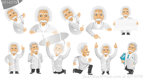 Image of Vector set of gray-haired old man illustrations.