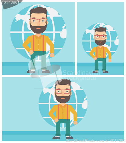 Image of Businessman taking part in global business.