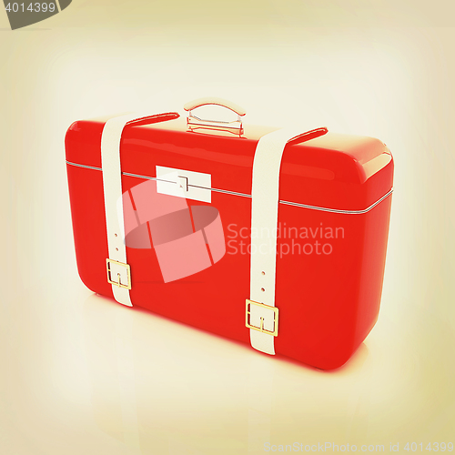 Image of traveler\'s suitcase . 3D illustration. Vintage style.