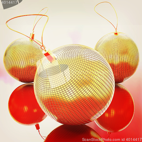 Image of Christmas toys. 3D illustration. Vintage style.