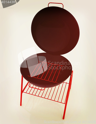 Image of Oven barbecue grill. 3D illustration. Vintage style.
