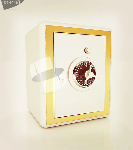 Image of safe. 3D illustration. Vintage style.