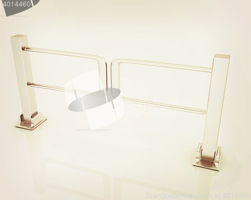 Image of Three-dimensional image of the turnstile. 3D illustration. Vinta