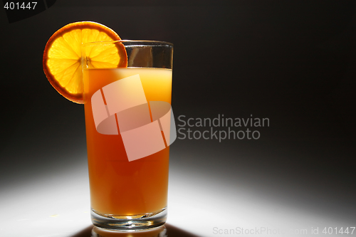 Image of backlit orange Juice