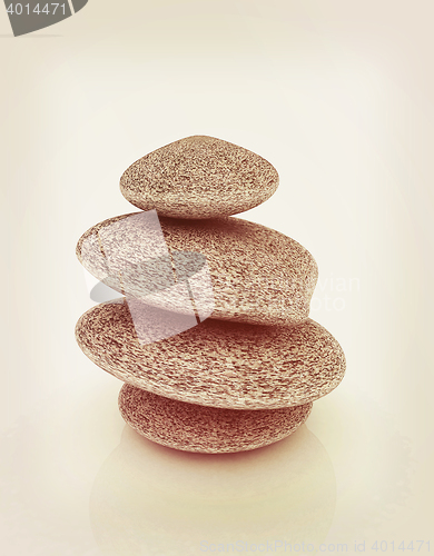 Image of Glossy spa stones. 3d icon . 3D illustration. Vintage style.