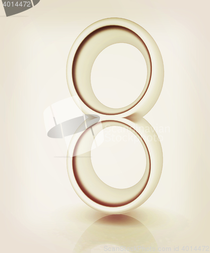 Image of Number \"8\"- eight. 3D illustration. Vintage style.