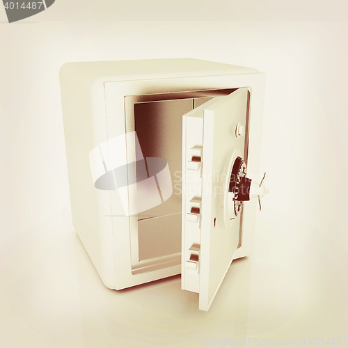 Image of Security metal safe with empty space inside . 3D illustration. V