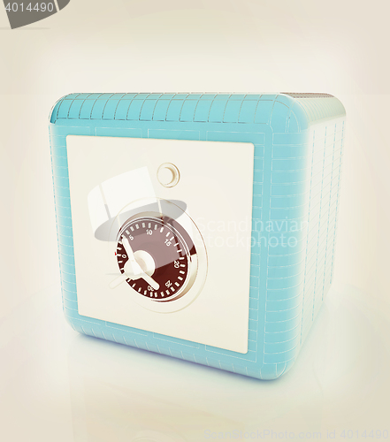 Image of illustration of security concept with metal safe. 3D illustratio