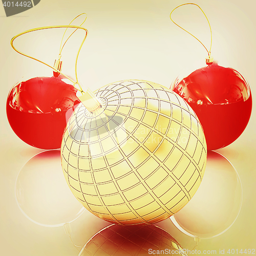 Image of Christmas toys. 3D illustration. Vintage style.