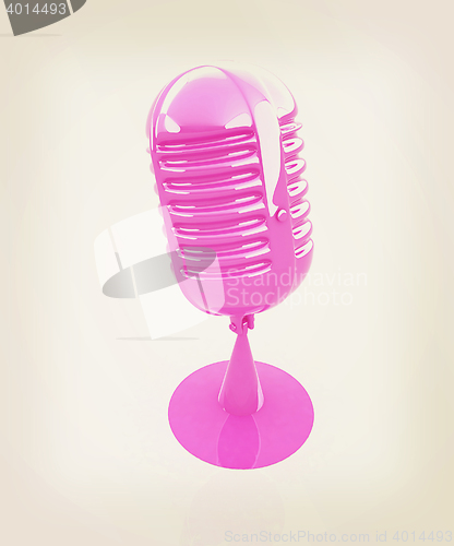 Image of Glossy microphone . 3D illustration. Vintage style.