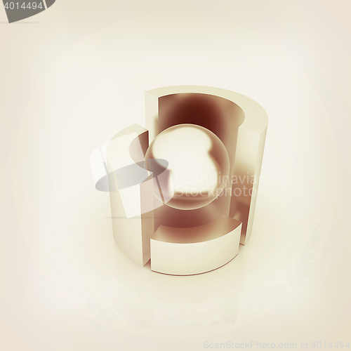 Image of Abstract structure. 3D illustration. Vintage style.