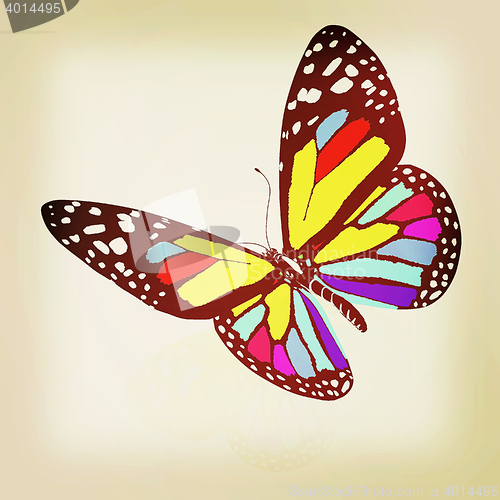 Image of ?olorful butterfly. 3D illustration. Vintage style.