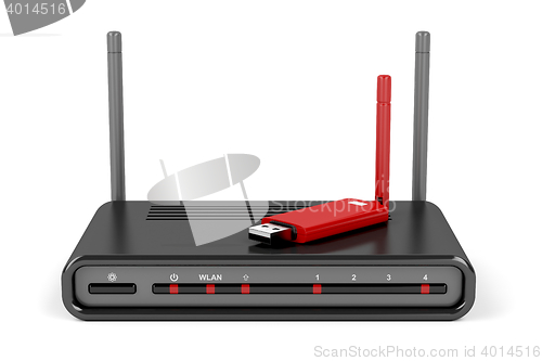 Image of Wireless router and usb wireless adapter