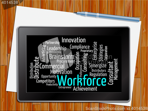 Image of Workforce Word Shows Human Resources 3d Illustration