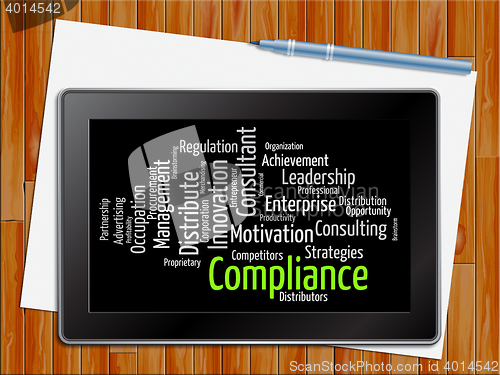 Image of Compliance Word Shows Agreement Online 3d Illustration