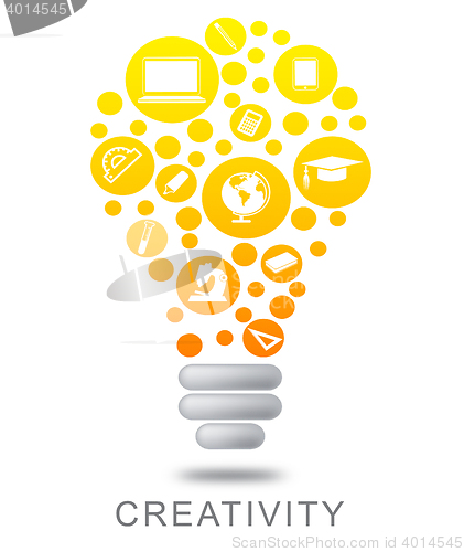 Image of Creativity Lightbulb Means Innovation Talent and Concepts