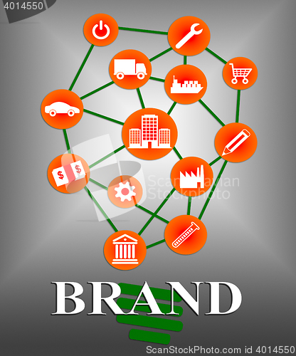 Image of Brand Icons Indicates Company Identity And Branded