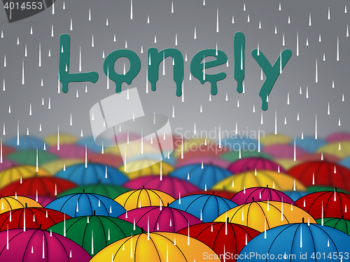 Image of Lonely Rain Indicates Isolated Friendless And Rejected