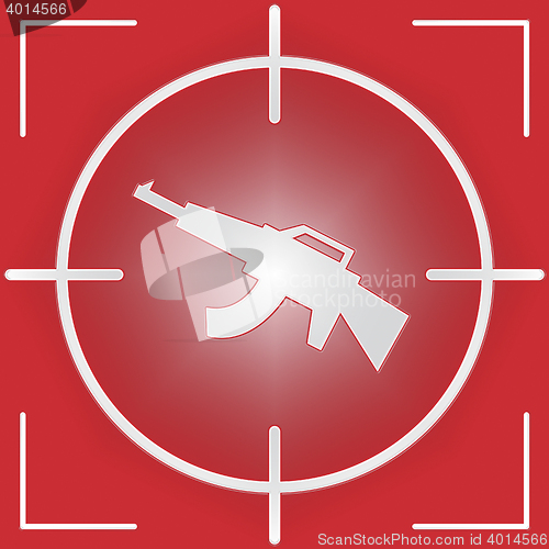 Image of Machine Gun Sight Represents Combat And War