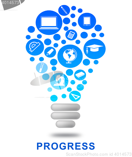 Image of Progress Lightbulb Indicates Growth Advancement And Betterment