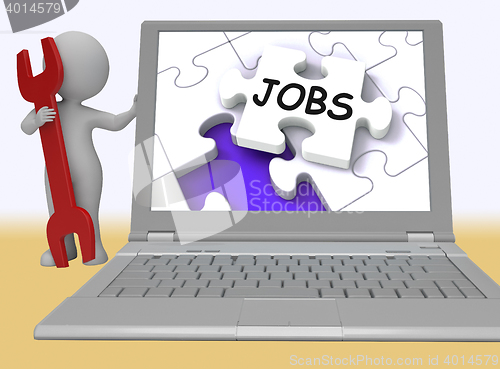 Image of Jobs Puzzle Shows Employment Guidance 3d Rendering
