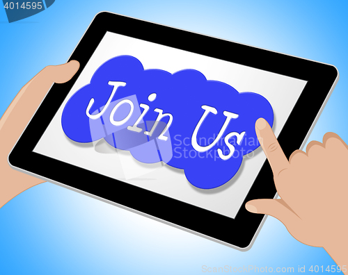 Image of Join Us Indicates Membership Subscription 3d Illustration