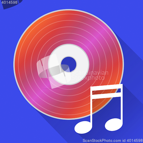 Image of Music Disc Represents Cd Player And Audio