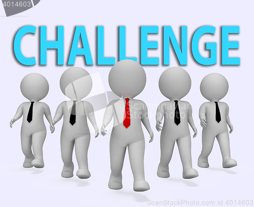 Image of Challenge Businessmen Show Overcoming Difficulties 3d Rendering