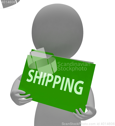 Image of Shipping Folder Indicates Sending Freight 3d Rendering