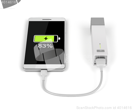 Image of Smartphone charging with power bank