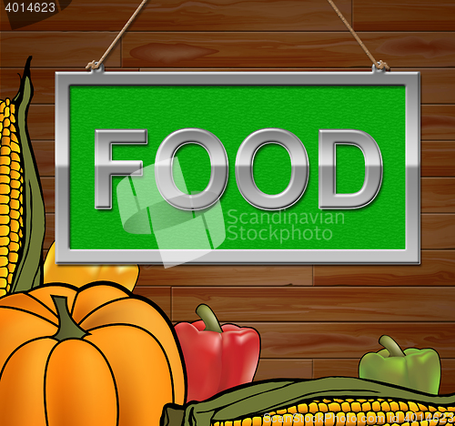 Image of Food Sign Indicates Restaurant Cuisine 3d Illustration