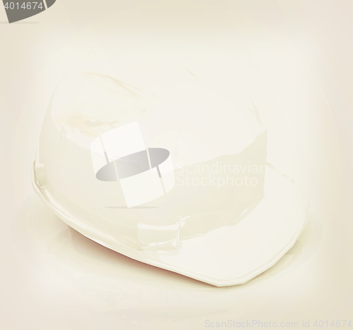 Image of Hard hat. 3D illustration. Vintage style.