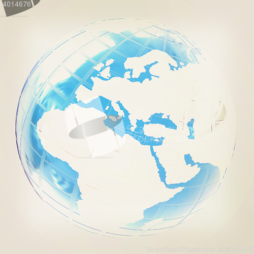 Image of Earth. 3D illustration. Vintage style.