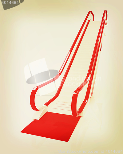 Image of Escalator . 3D illustration. Vintage style.